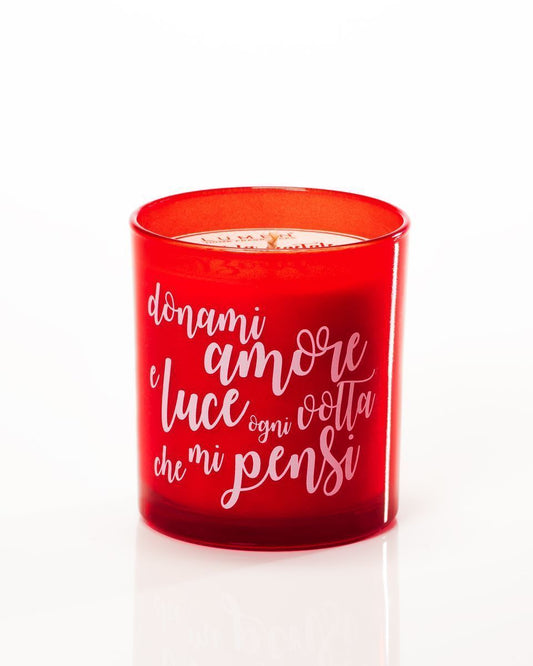 CANDELA VEGETALE AFORISMI - BOUQUET - Donami amore e luce ogni volta che mi pensi