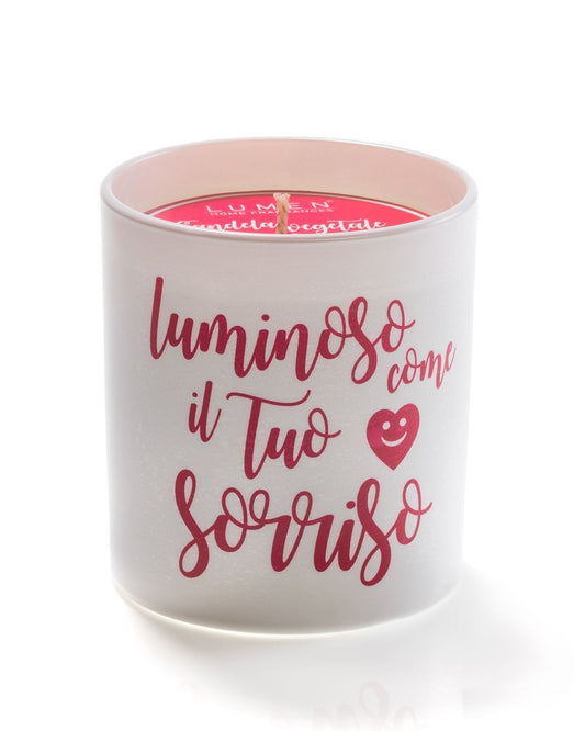 CANDELA VEGETALE AFORISMI - NON TI SCORDAR DI ME - Luminoso come il tuo sorriso